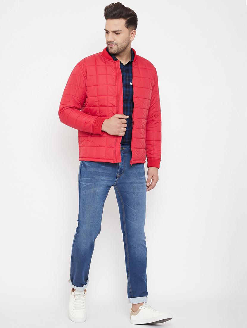 red solid quilted jacket - 17521060 - Standard Image - 3