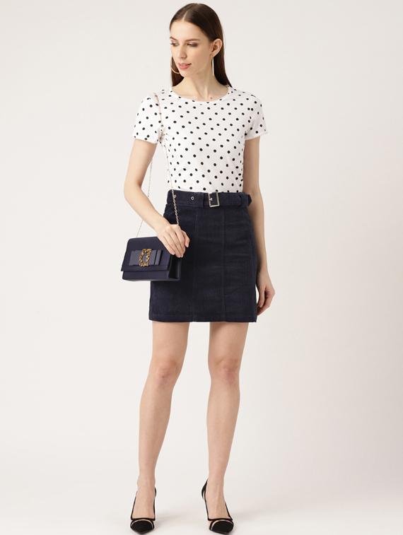 high rise belted straight skirt - 17521105 - Standard Image - 3