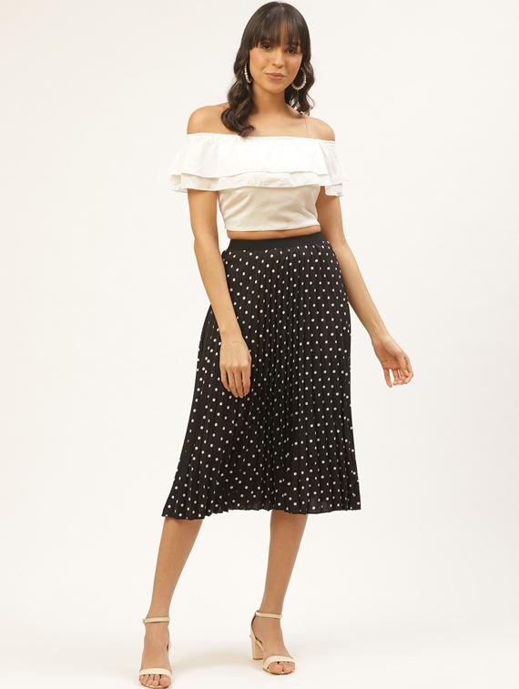 high rise polka dot a-line skirt - 17521118 - Standard Image - 3