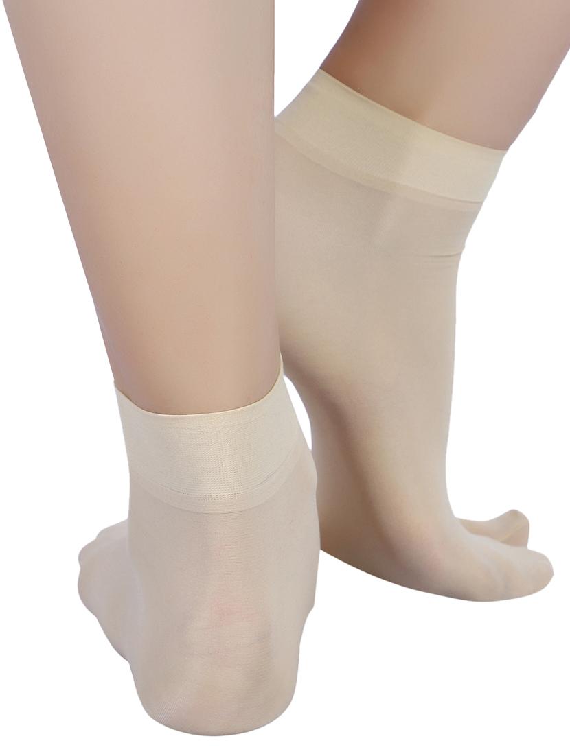 beige nylon blend ankle length sock - 17521222 - Standard Image - 3