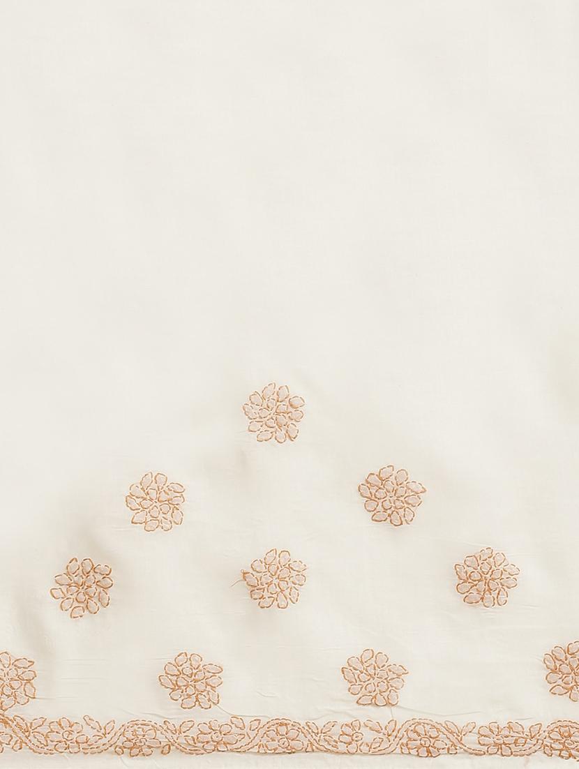 floral motifs chikankari saree - 17522320 - Standard Image - 3