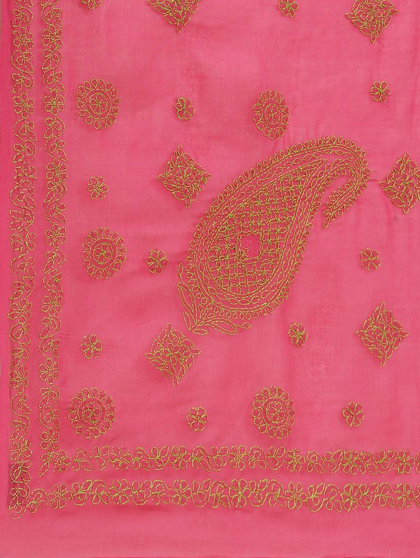 floral motifs chikankari saree with blouse - 17522327 - Standard Image - 3