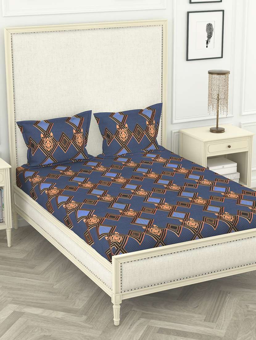 bianca 130gsm super-peached king-size double bedsheet with 2 pillow cover - deep colors & soft-finish fabric -3pc set-