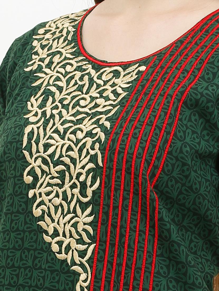 round neck embroidered detail nighty - 17522991 - Standard Image - 5