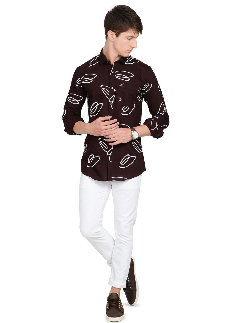 brown printed casual shirt - 17524047 - Standard Image - 3