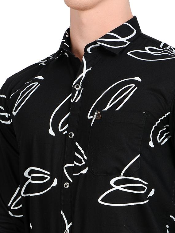black printed casual shirt - 17524048 - Standard Image - 3