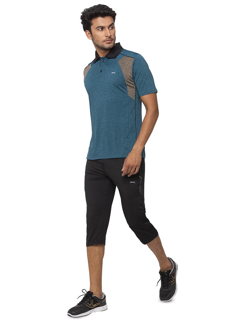 blue color block polo t-shirt - 17524638 - Standard Image - 3
