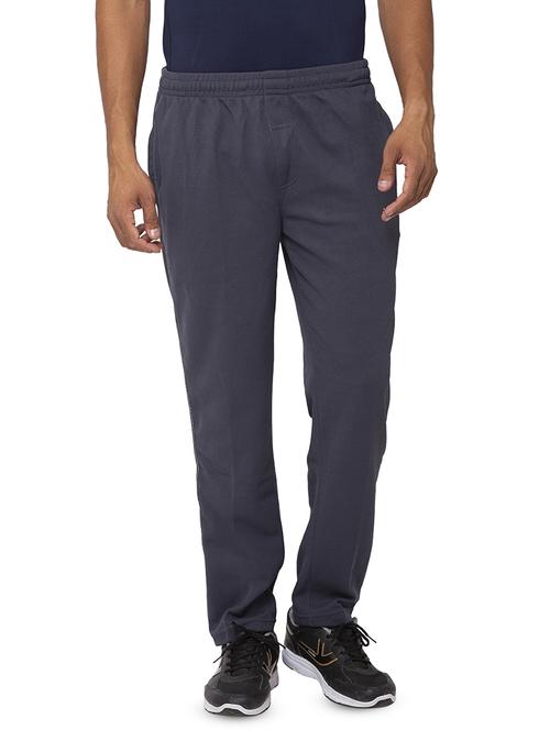 grey solid full length track pant - 17524652 - Standard Image - 0