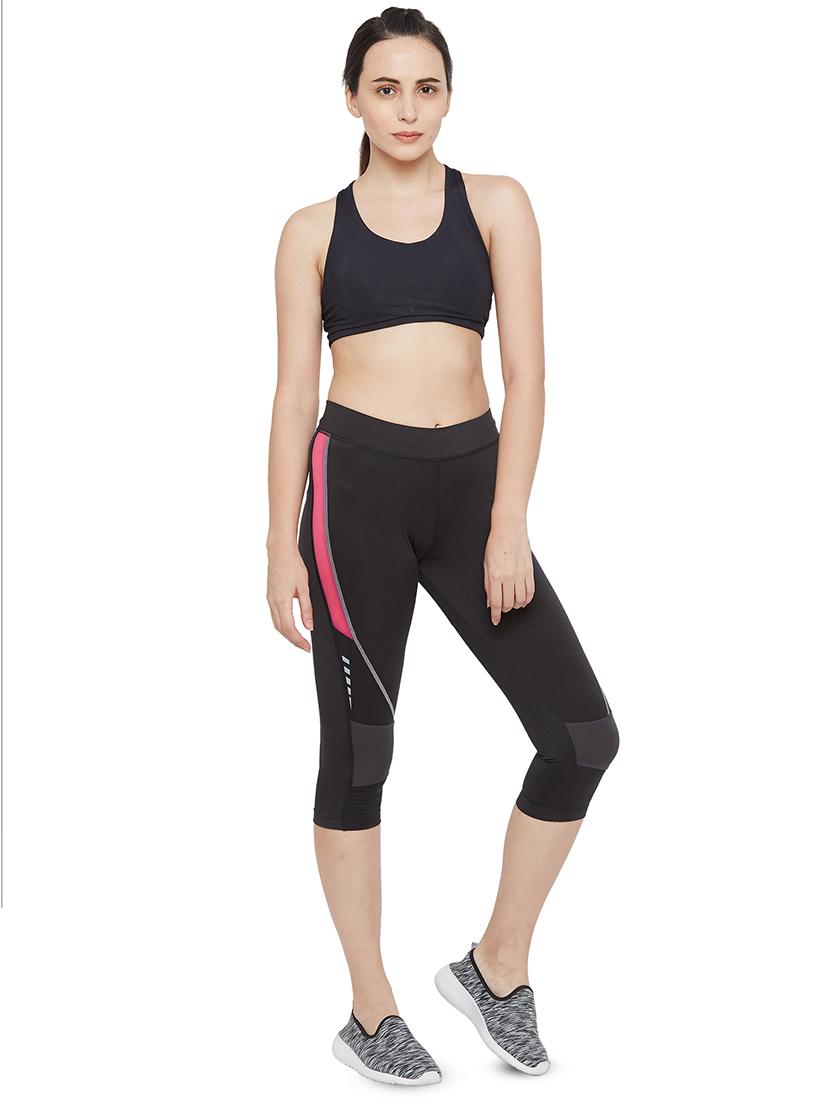 black poly spandex sports capris - 17525191 - Standard Image - 3