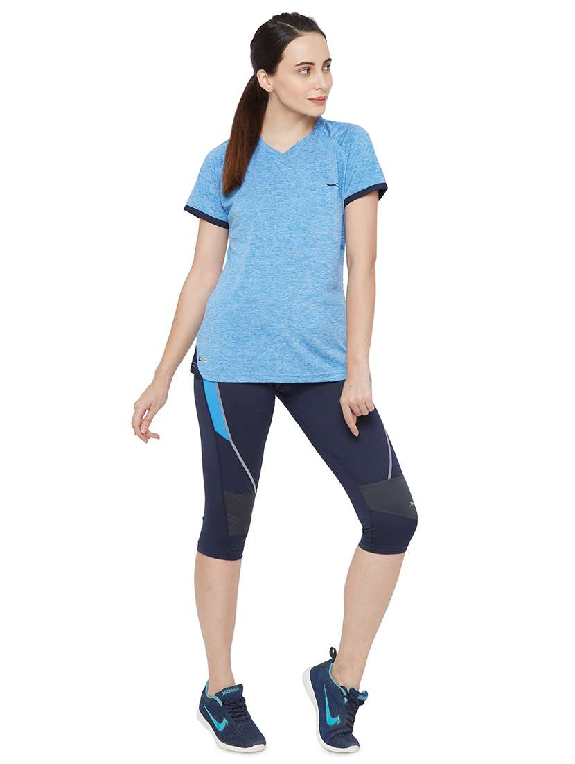 blue poly spandex sports capris - 17525192 - Standard Image - 3