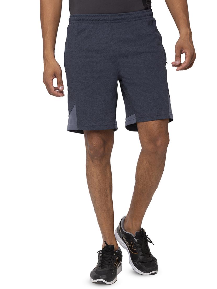 blue solid shorts - 17525200 -  Zoom Image - 0