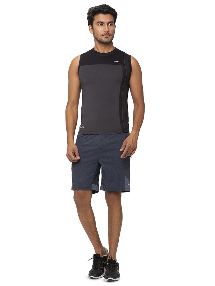 blue solid shorts - 17525200 - Standard Image - 3