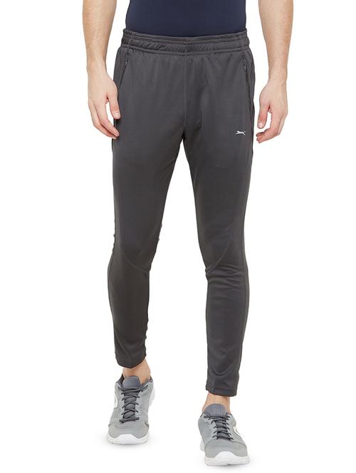 grey solid full length track pant - 17525204 -  Standard Image - 0