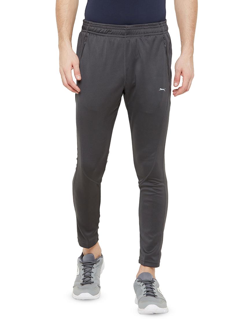 grey solid full length track pant - 17525204 -  Zoom Image - 0