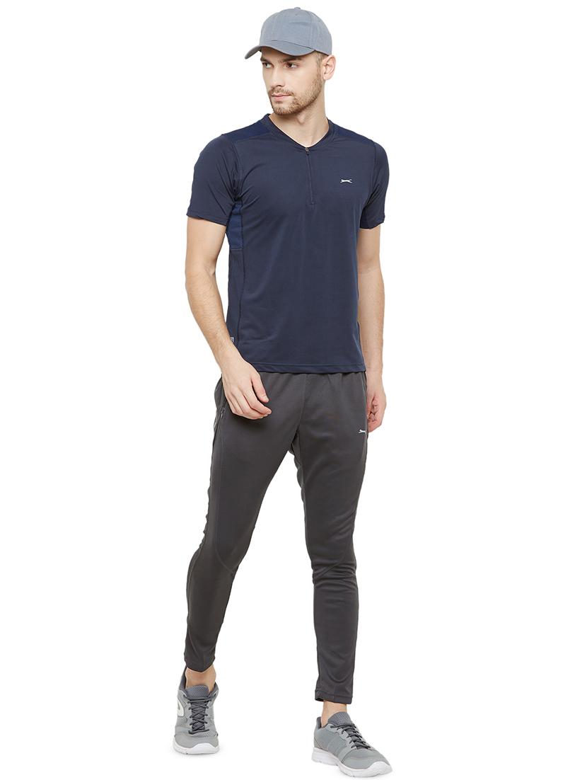 grey solid full length track pant - 17525204 - Standard Image - 3