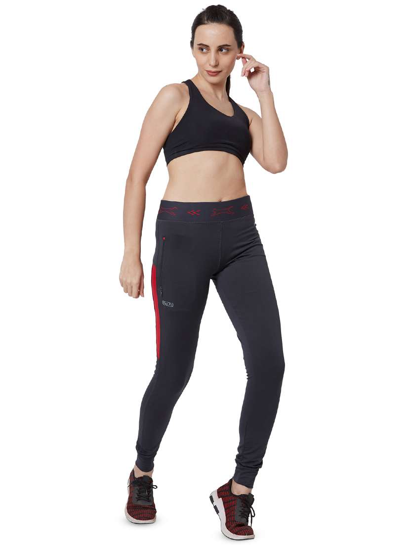 grey poly spandex track pants - 17525335 - Standard Image - 3