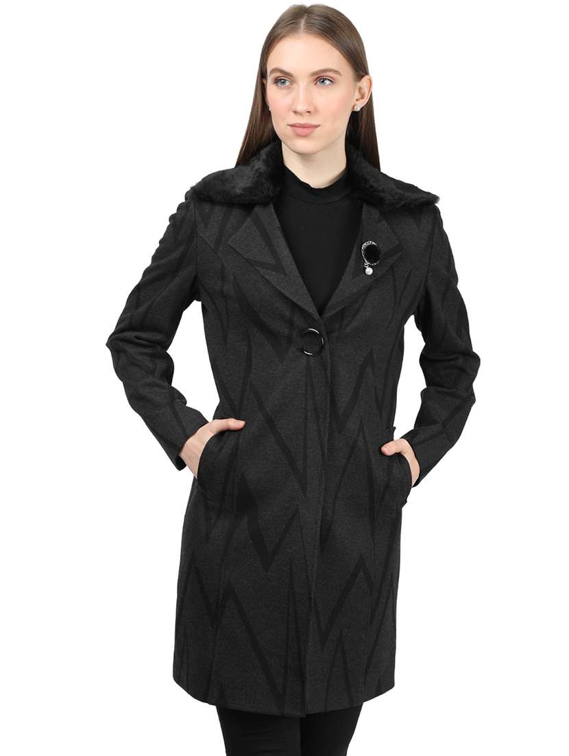 Buy online Chevron Print Trench Coat from blazers and coats for