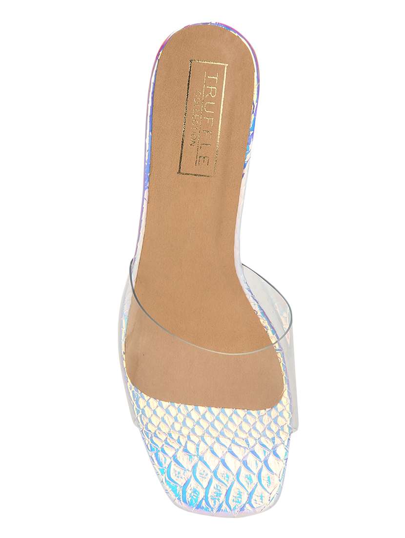 silver slip on sandal - 17526411 -  Standard Image - 3