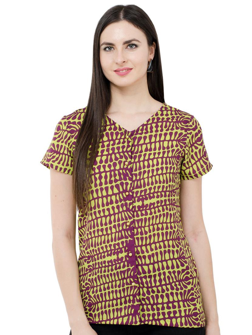 v-neck printed top top - 17527266 - Zoom Image - 0
