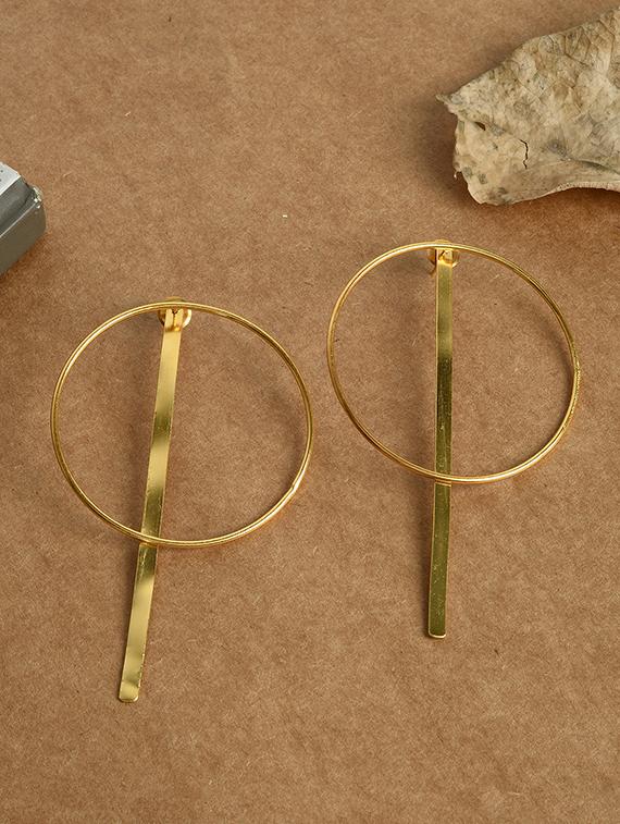 gold brass hoop earring - 17527586 -  Zoom Image - 0