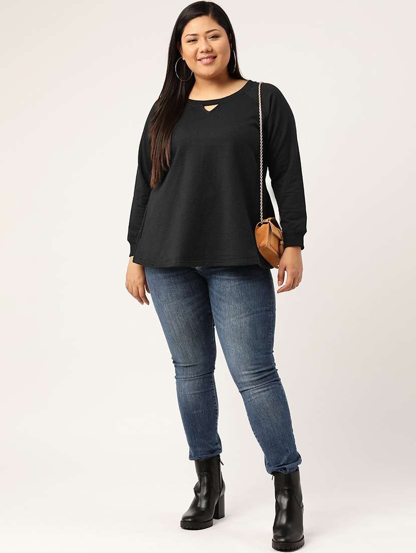 solid fleece plus sweatshirt - 17527612 -  Standard Image - 3