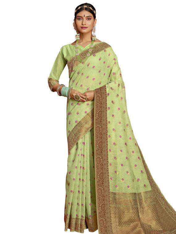 self design paithani saree with blouse - 17527782 - Zoom Image - 0