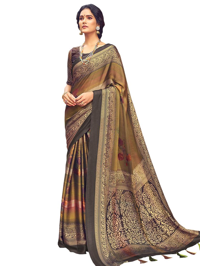 paisley printed saree - 17528061 - Zoom Image - 0