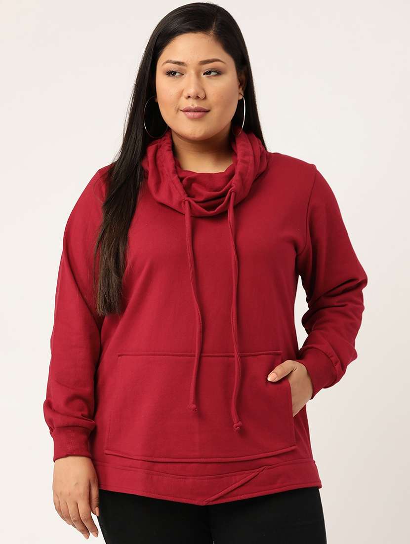 solid fleece plus sweatshirt - 17528187 -  Zoom Image - 0