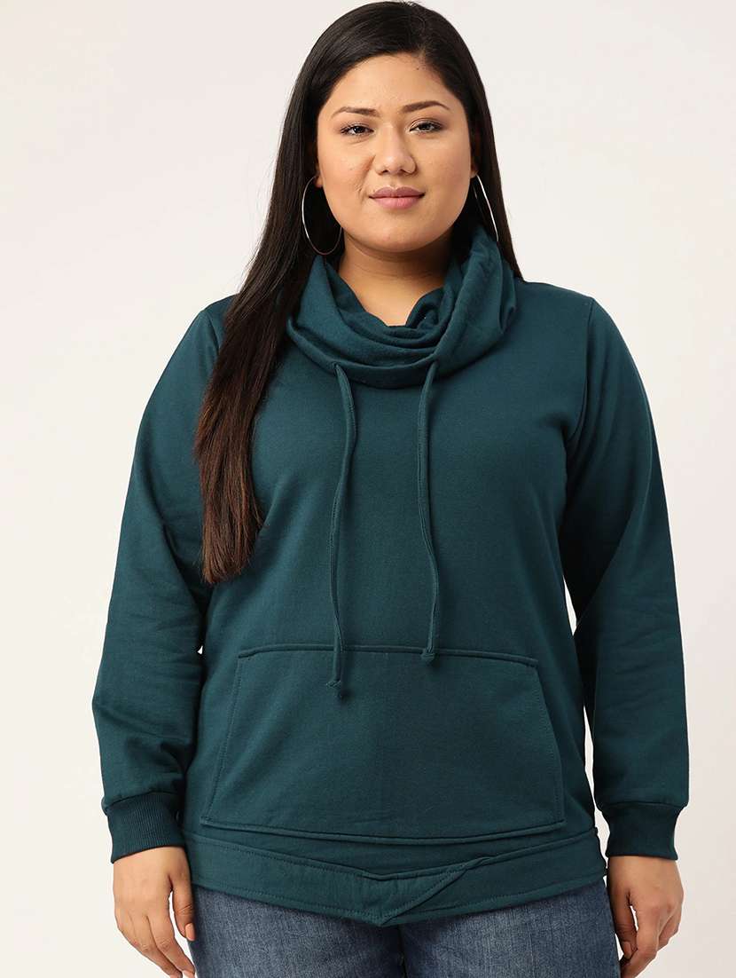 solid fleece plus sweatshirt - 17528188 -  Zoom Image - 0