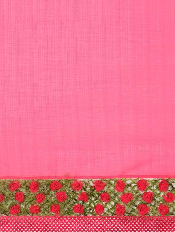 women's bordered pink colored saree - 17528601 - Standard Image - 3