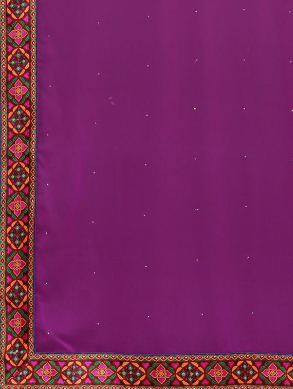embroidered half and half saree with blouse - 17528612 - Standard Image - 3