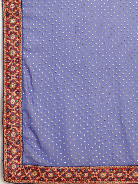 solid embroidered saree with blouse - 17528626 - Standard Image - 3