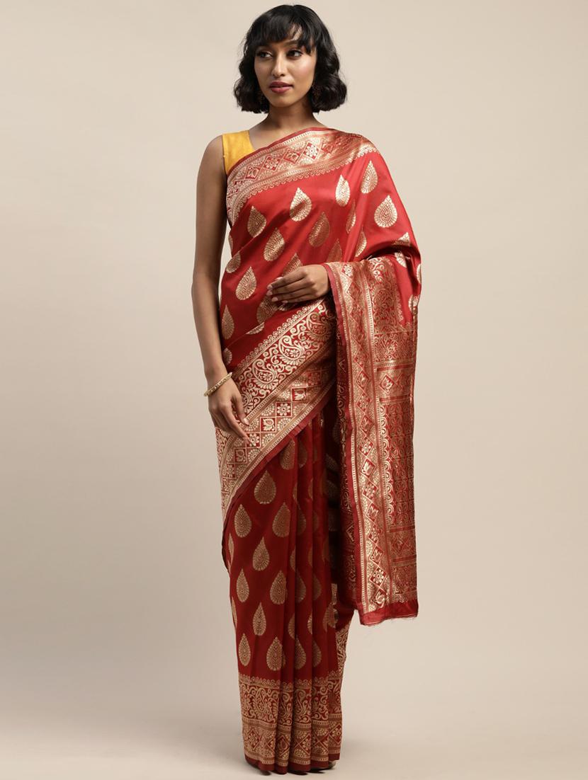 self design bordered saree with blouse - 17528642 - Zoom Image - 0