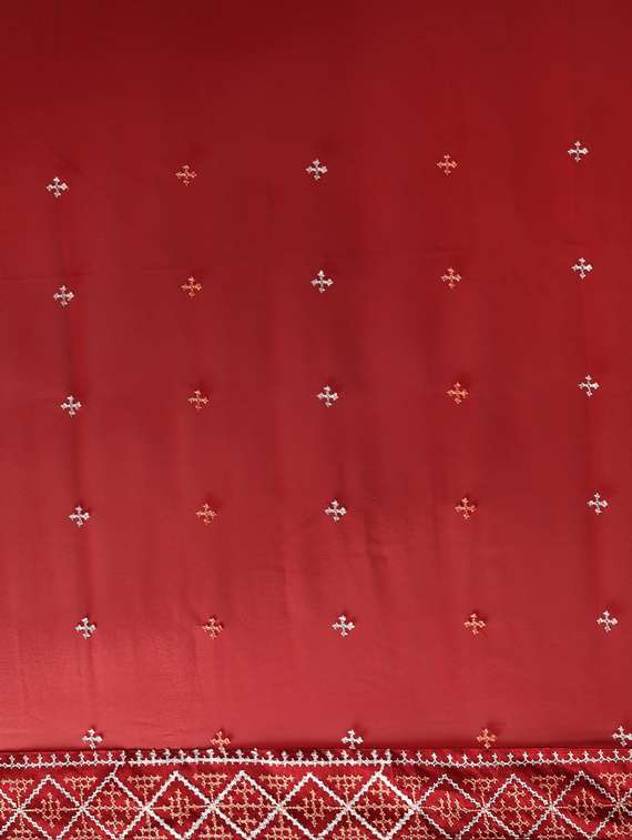 women's embroidered saree with blouse - 17528661 - Standard Image - 3