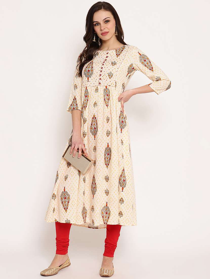printed a-line kurta