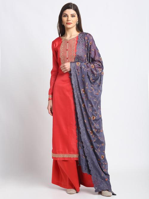 embroidered unstitched suit - 17528774 -  Standard Image - 0