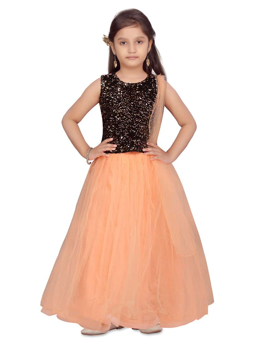 orange cotton blend lehnga choli - 17529004 -  Zoom Image - 0