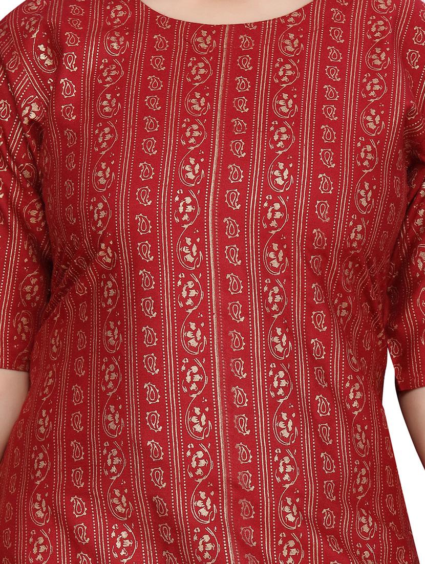 red cotton suit set - 17529050 - Standard Image - 3