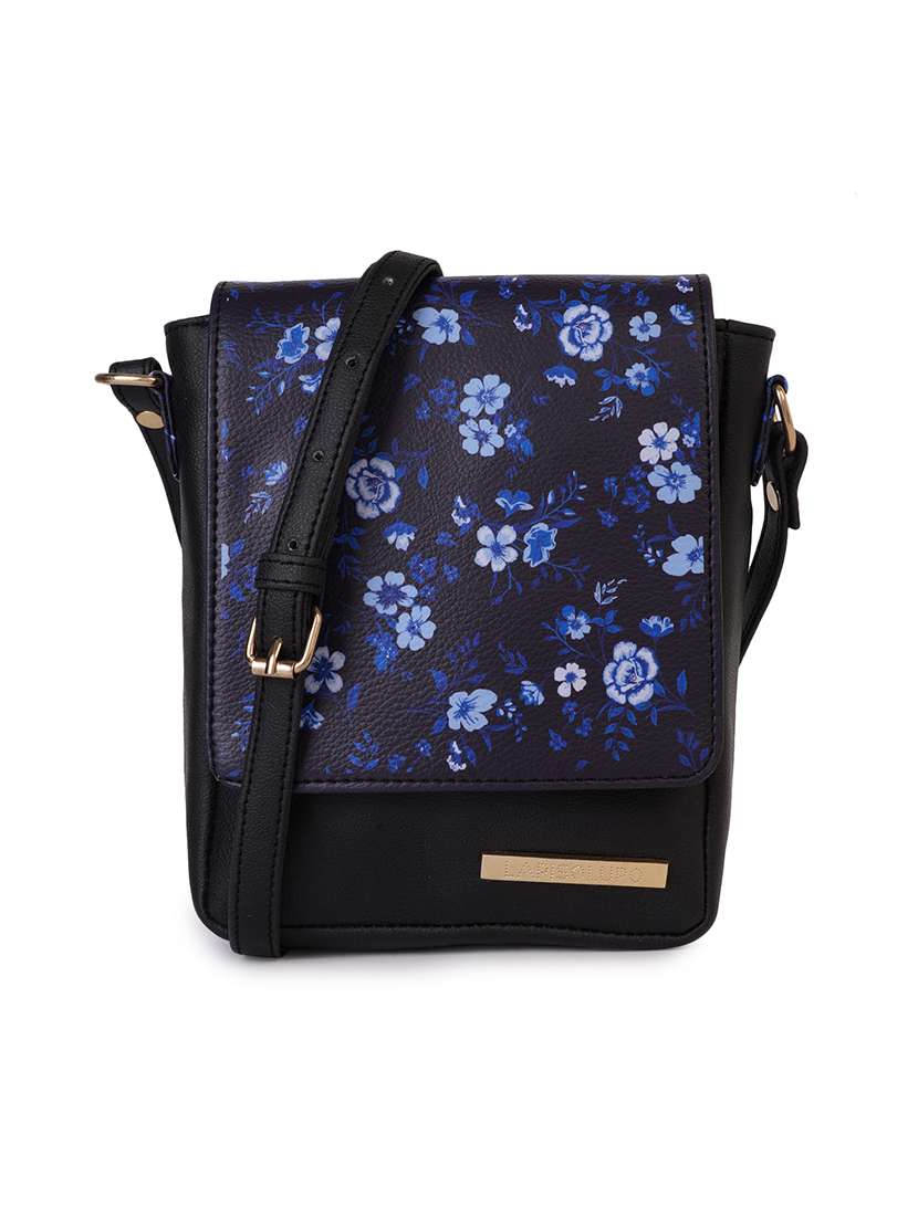 black leatherette (pu) sling bag
