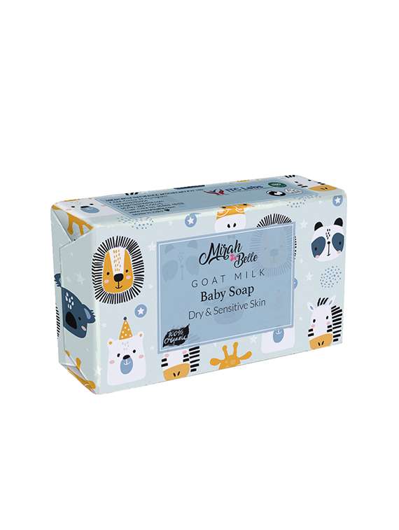 mirah belle - organic goat milk baby soap bar - sensitive & baby skin. fragrance free, 125 gm