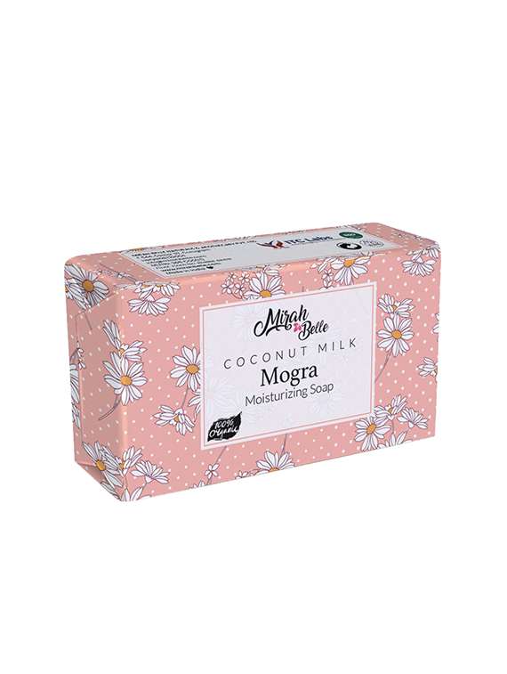 mirah belle - organic coconut milk, mogra moisturising soap bar - dry, damaged, flaky skin. sls, paraben, gmo-free, 125 gm - 17530654 - Zoom Image - 0