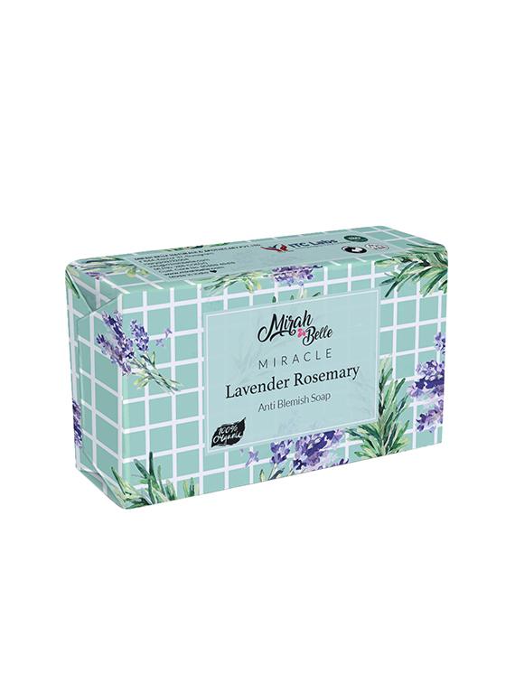 mirah belle - organic lavender rosemary anti - blemish soap bar - clogged pores, blackheads, 125 gm