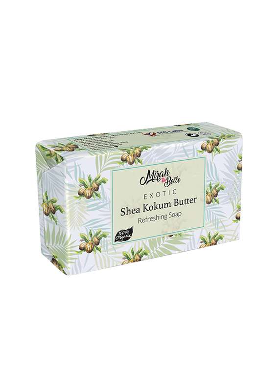 mirah belle - organic shea kokum butter soap bar -dry & sensitive skin. sls, paraben, gmo-free, 125 gm