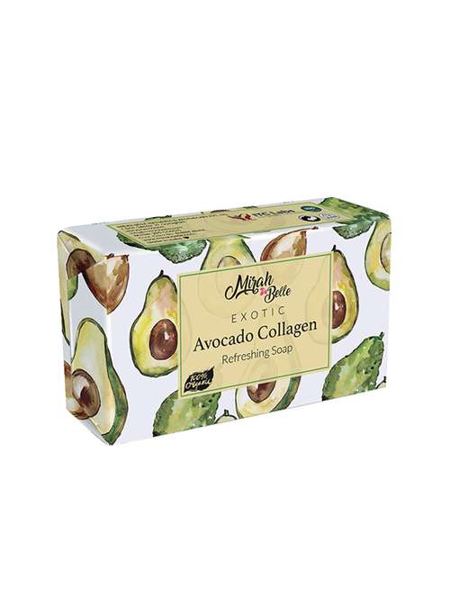 mirah belle - organic avocado collagen soap bar - anti-aging, skin tightening, smoothening, 125 gm - 17530662 -  Standard Image - 0