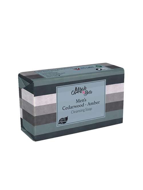 mirah belle - organic cedarwood - amber mens soap bar - for dry & rough skin. sls, paraben, gmo-free, 125 gm - 17530669 - Standard Image - 0