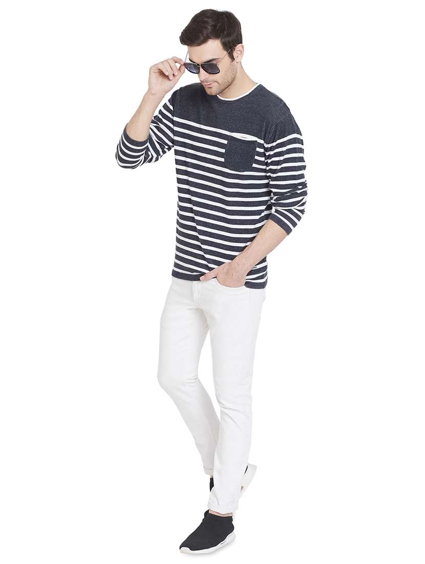 grey striped pocket t-shirt - 17531193 - Standard Image - 3