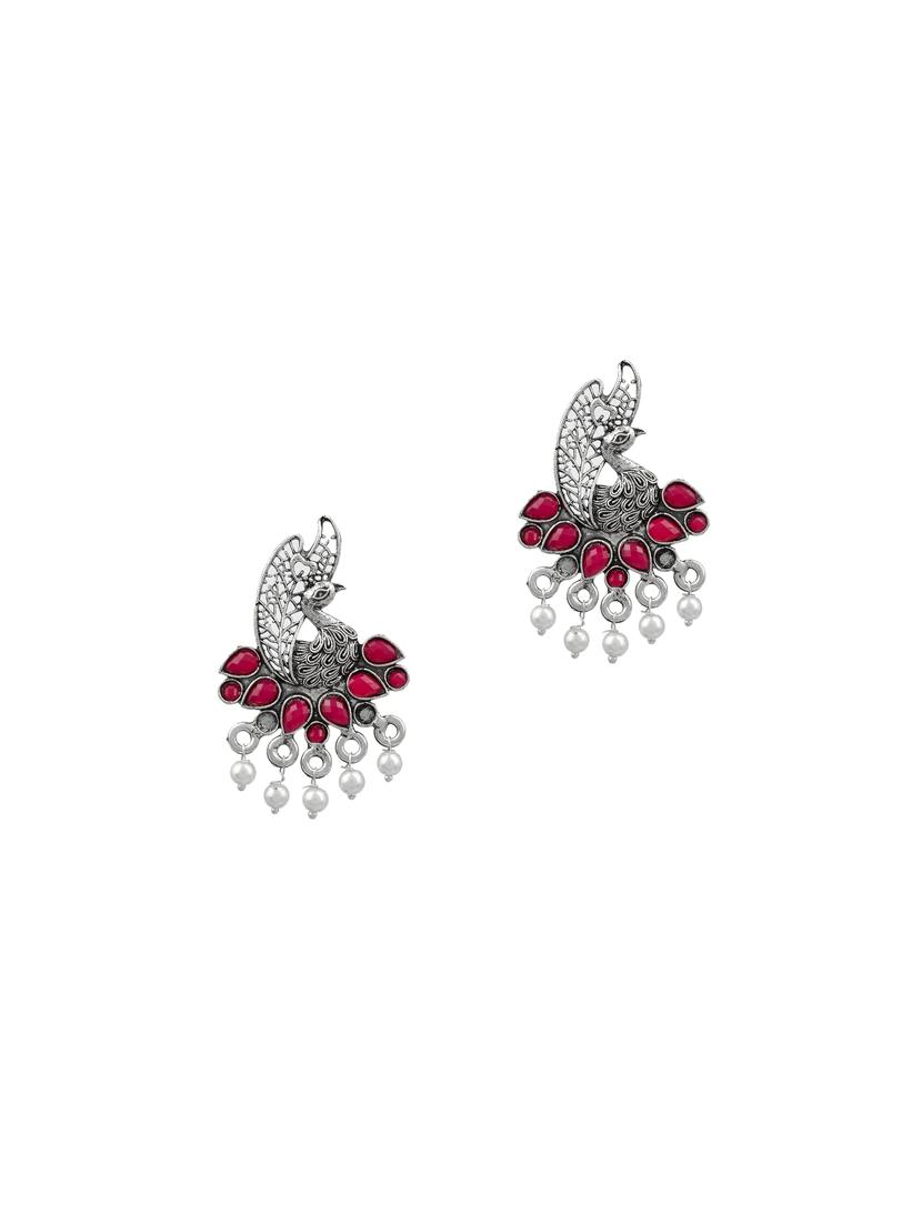silver brass studs earring - 17531427 -  Zoom Image - 0