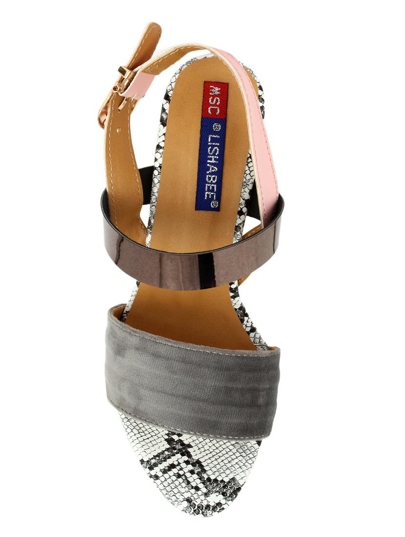 grey synthetic platforms sandals - 17531489 - Standard Image - 3