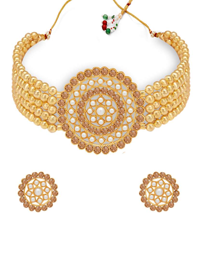 gold plated choker necklace