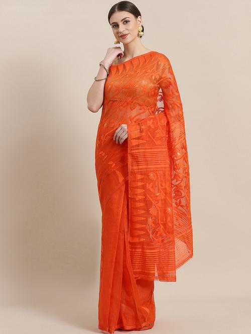 self design jamdani saree - 17533252 - Standard Image - 0